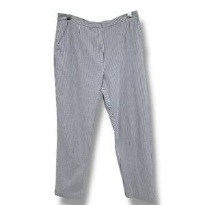 Tommy Hilfiger pants women's 14 ankle seersucker blue white stripe nautical